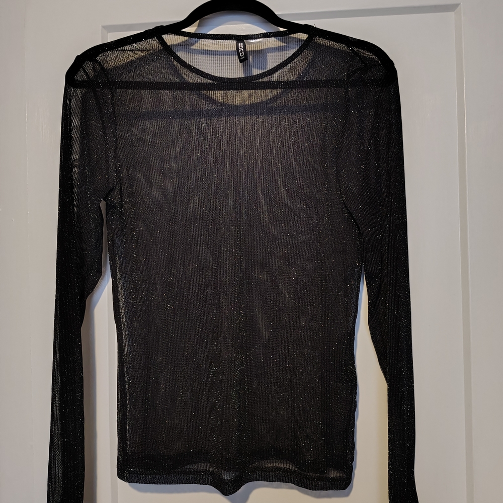 H&M Glittery Black Long Sleeve Top